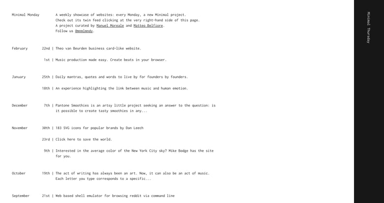 Minimal Monday Thumbnail Preview