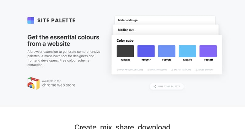 Site Palette Thumbnail Preview