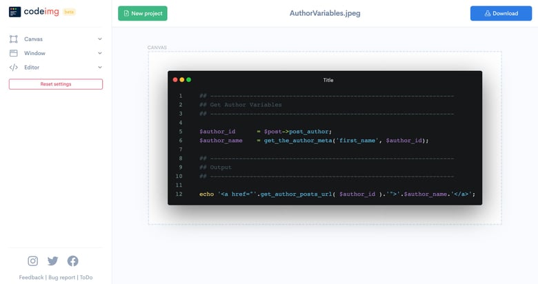 Codeimg.io Thumbnail Preview
