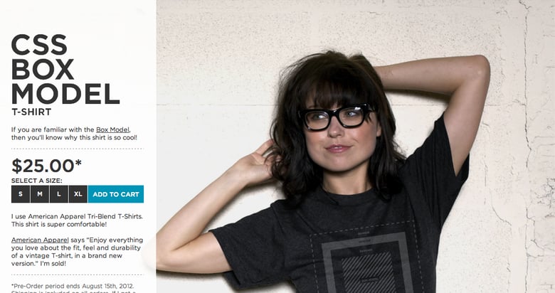CSS Box Model T-Shirt Thumbnail Preview