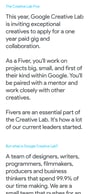 Creative Lab Five Mobile Preview