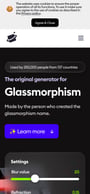 Glassmorphism CSS Generator Mobile Preview