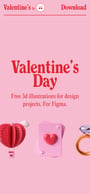 Valentine’s Day 3D Illustrations Mobile Preview