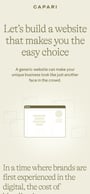 Capari Websites Mobile Preview
